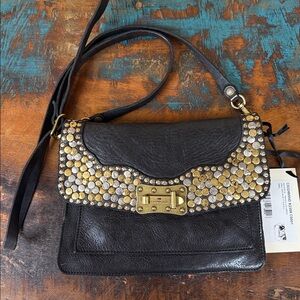 Campomaggi “Agnese” black leather studded bag. New with tags.